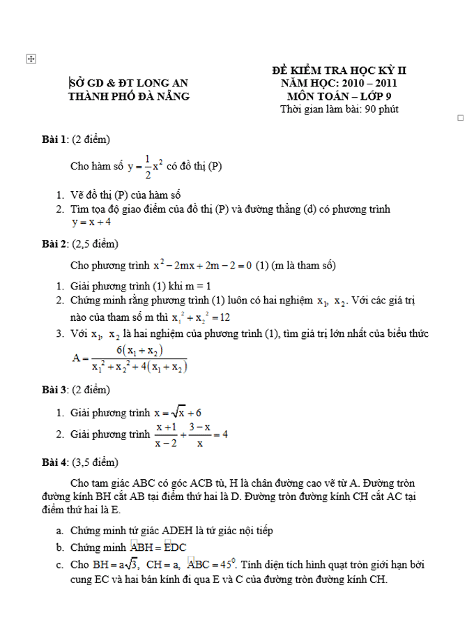 image for page Tổng hợp các đề thi học kì 2 lớp 9 qua các năm