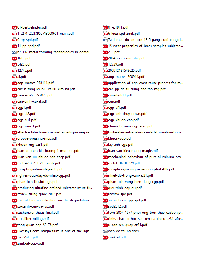 Bộ tài liệu tiếng anh nghiên cứu các kim loại trong cơ khí