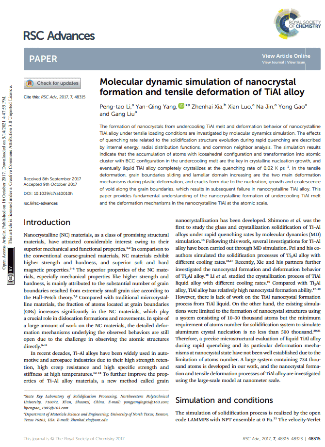 image for page Nghiên cứu ảnh hưởng của nhiệt độ đến sự thay đổi cấu trúc mạng tinh thể của hợp kim nhôm ma giê khi biến dạng ở nhiệt độ âm bằng phương pháp mô phỏng số động học phân tử.