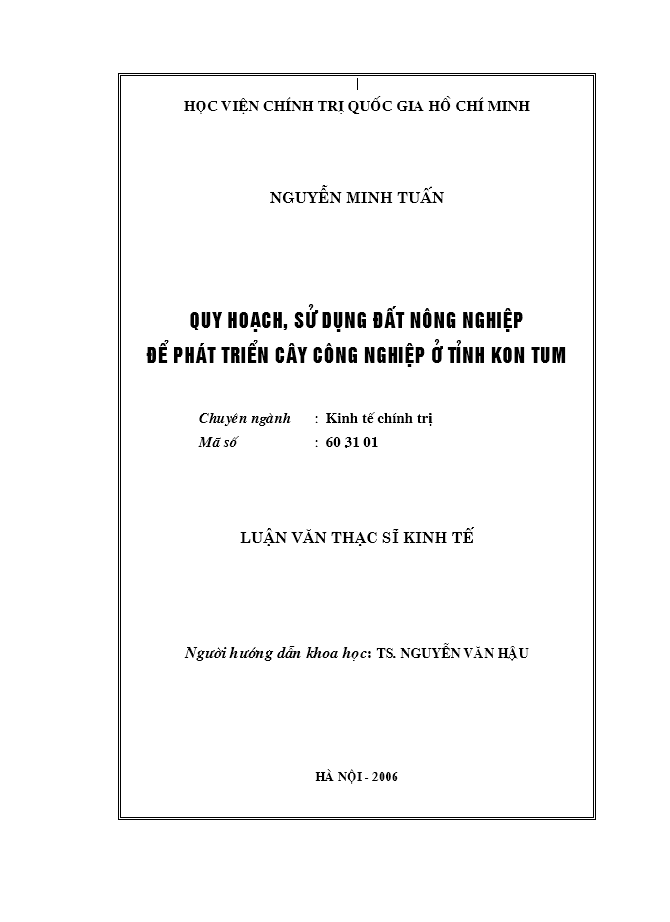 image for page Quy hoạch, sử dụng đất nông nghiệp để phát triển cây công nghiệp ở tỉnh Kon Tum