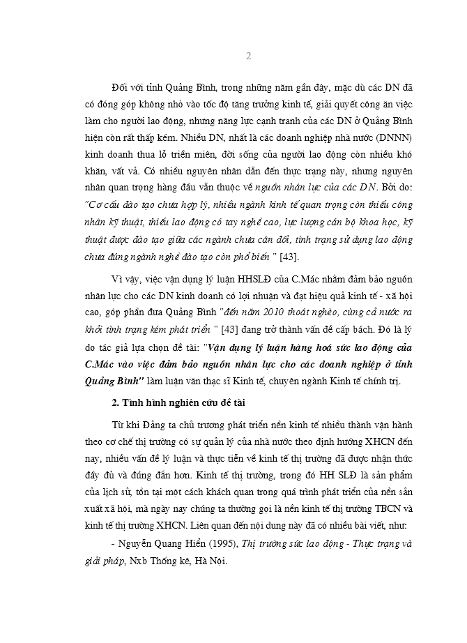 image for page Vận dụng lý luận hàng hoá sức lao động của c.mác vào việc đảm bảo  nguồn nhân lực cho các doanh nghiệp ở tỉnh  quảng  bình