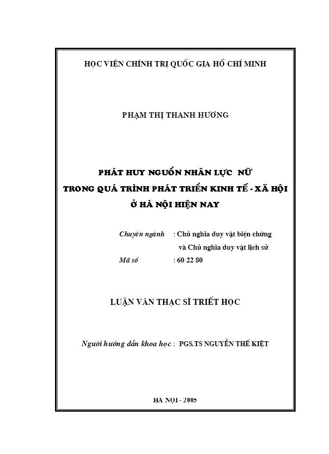 image for page Phát huy nguồn nhân lực nữ trong quá trình phát triển kinh tế - xã hội ở Hà Nội hiện nay