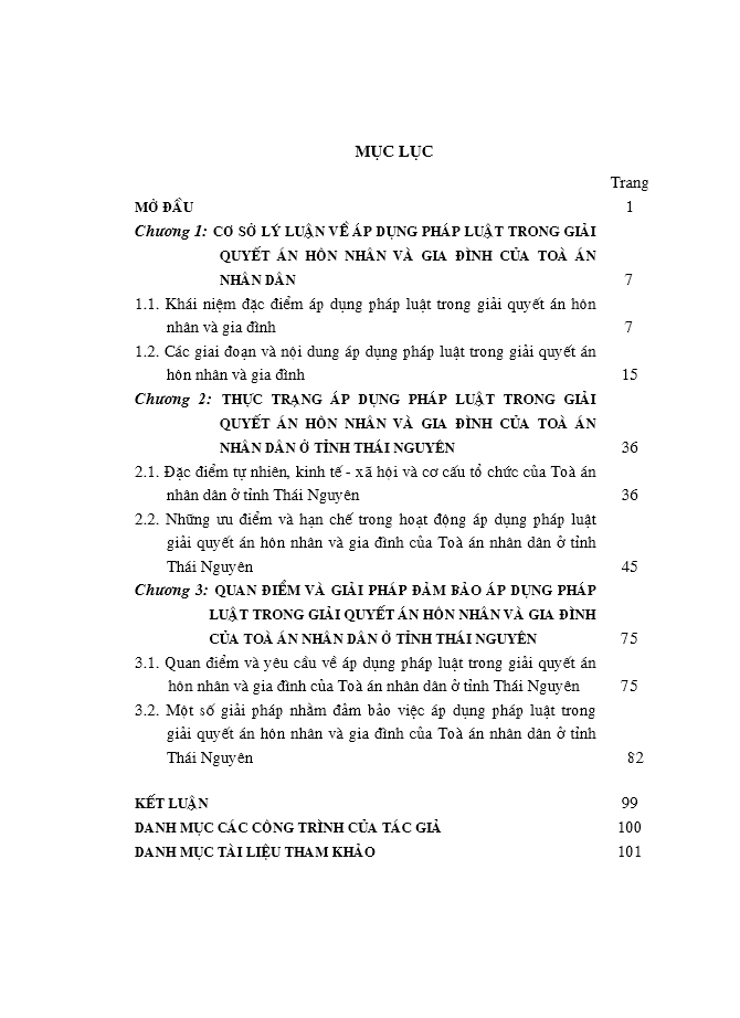 image for page Áp dụng pháp luật trong giải quyết án hôn nhân và gia đình của Tòa án nhân dân ở tỉnh Thái Nguyên
