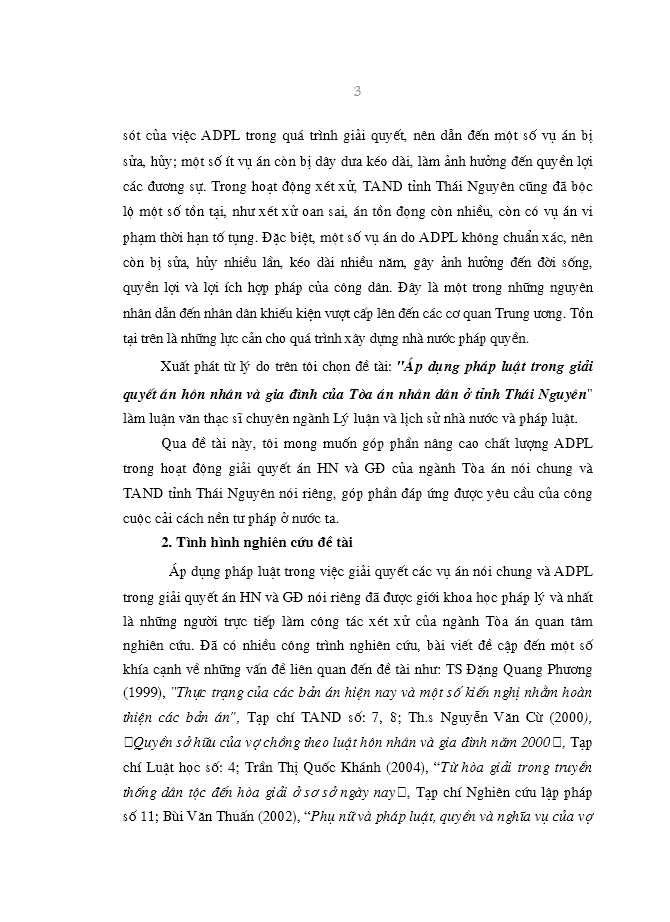 image for page Áp dụng pháp luật trong giải quyết án hôn nhân và gia đình của Tòa án nhân dân ở tỉnh Thái Nguyên