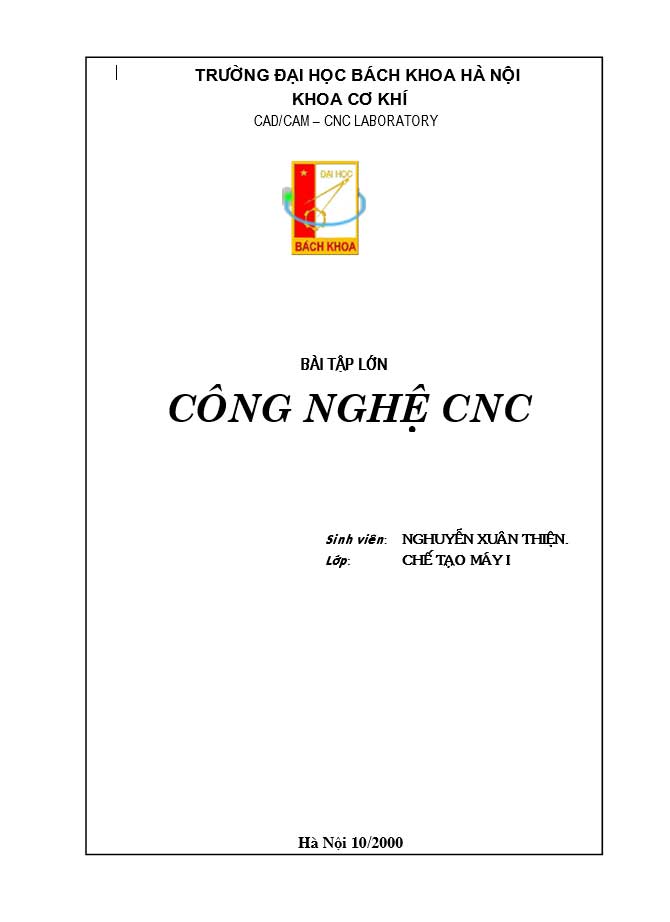 image for page BÀI TẬP LỚN CÔNG NGHỆ CNC