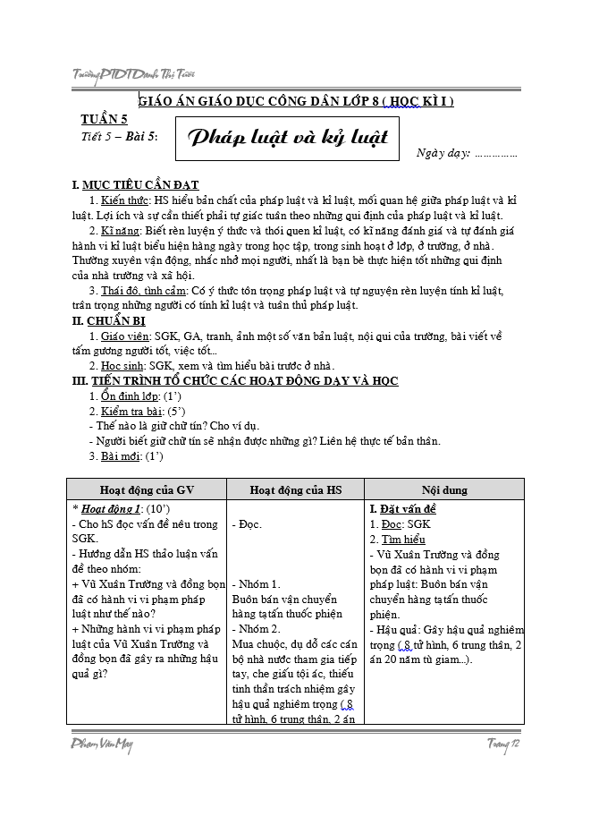 image for page Tài liệu giáo án môn giáo dục công dân 8