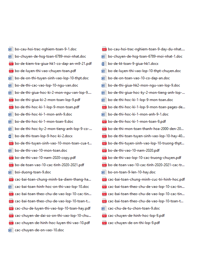 Bộ câu hỏi trắc nghiệm, bộ đề luyện thi và ôn luyện thi vào 10