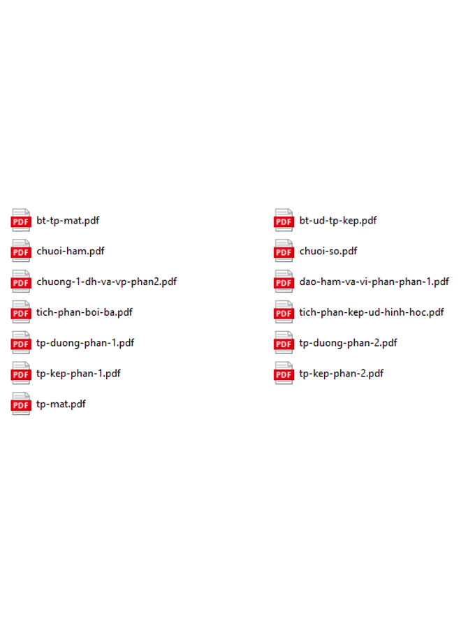 image for page Slide về các chương giải tích 2