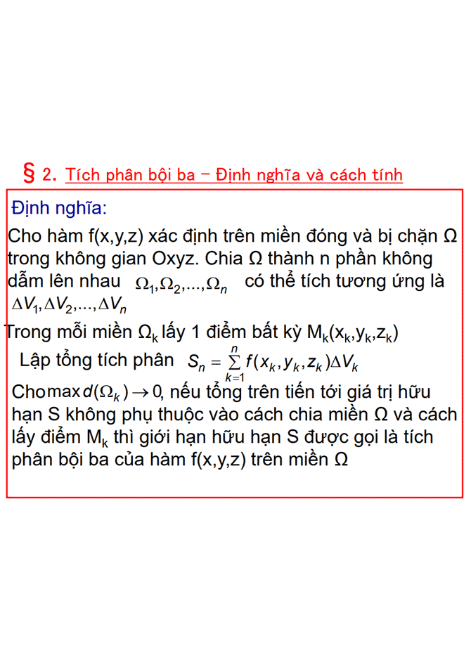image for page Slide về các chương giải tích 2