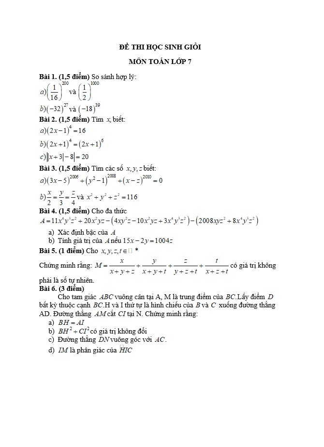 image for page Tổng hợp bộ đề thi học sinh giỏi toán 7 qua các năm
