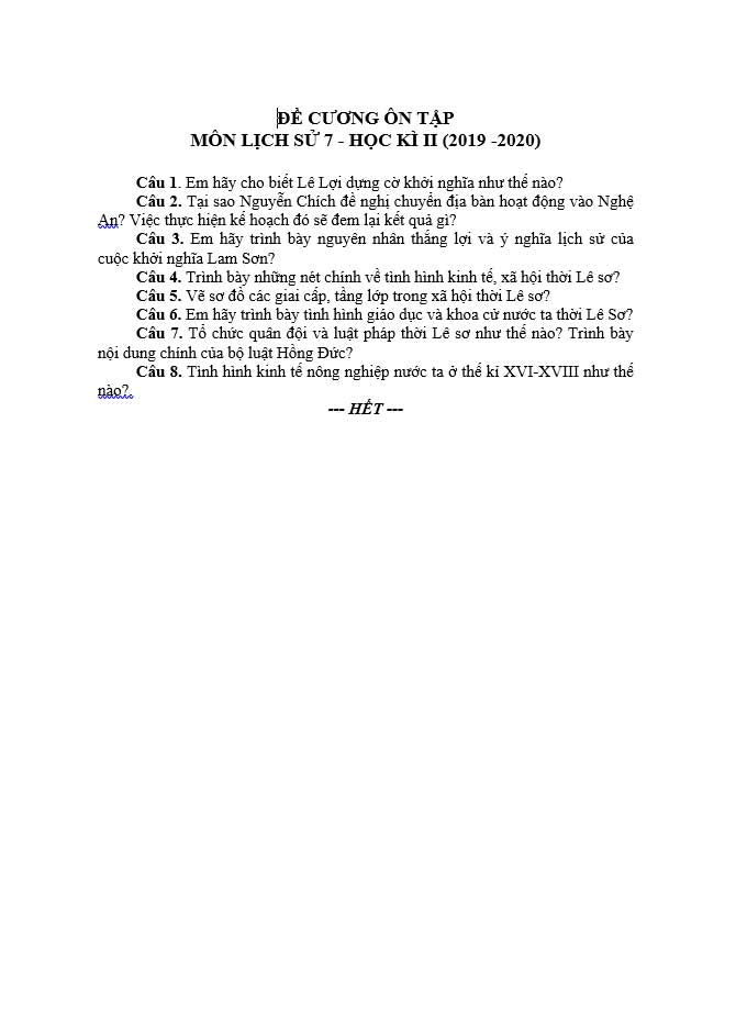 image for page Giáo án và đề cương đề thi môn Lịch Sử lớp 7