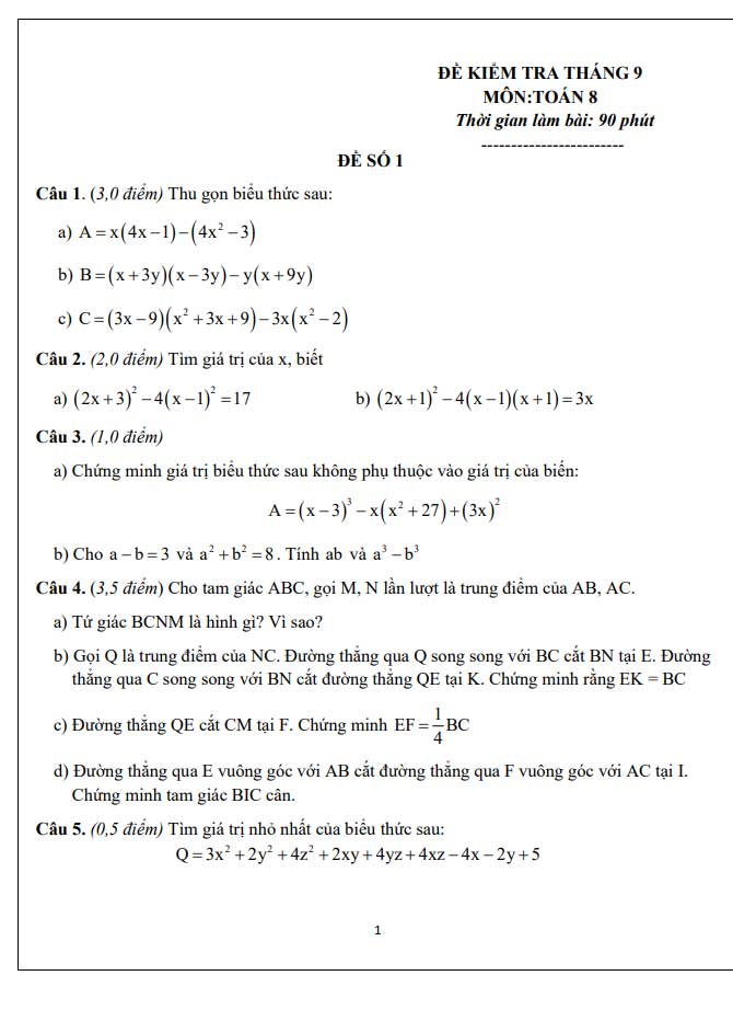 image for page Tổng hợp đề cương ôn thi và đề kiểm tra toán lớp 8