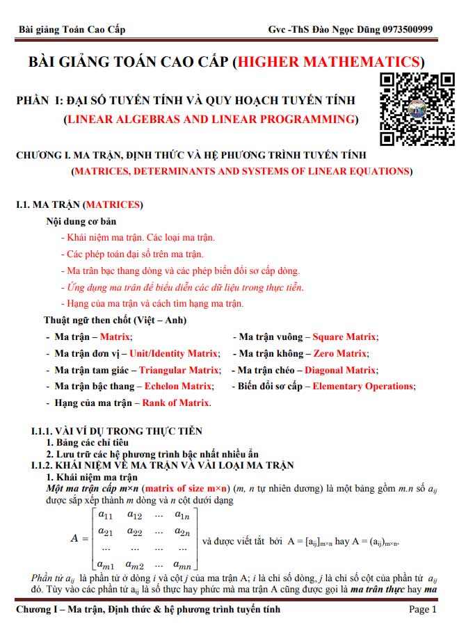 image for page Lý thuyết toán cao cấp và ứng dụng của đạo hàm