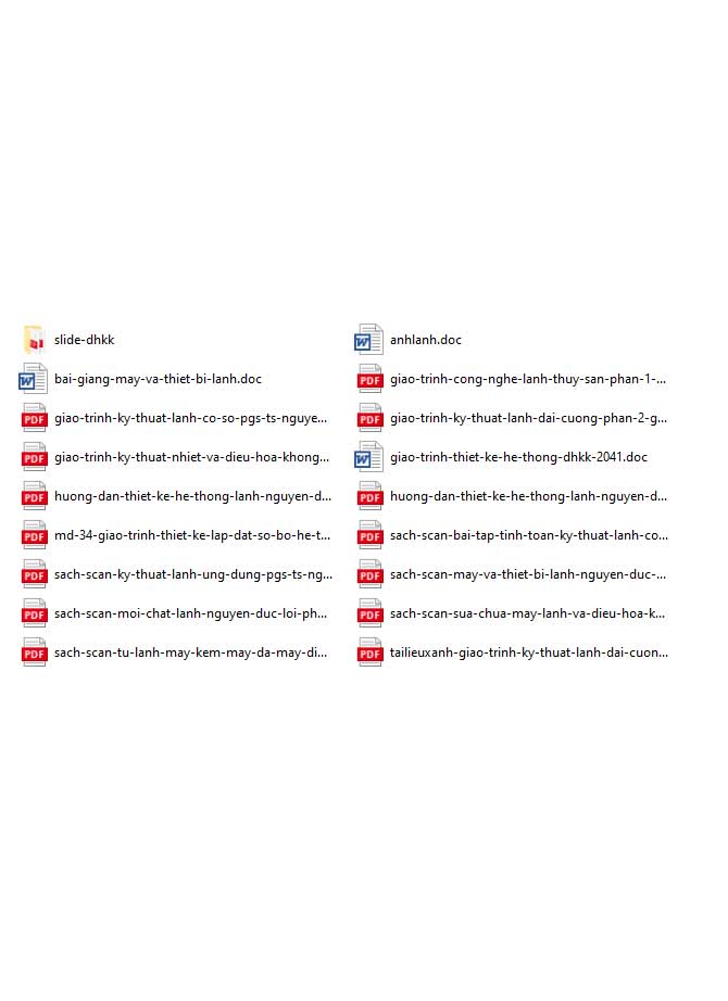 Tổng hợp tài liệu về kỹ thuật lạnh