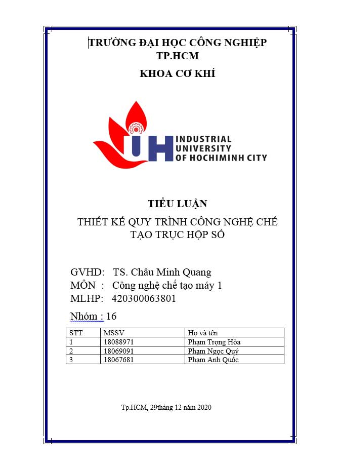 image for page Thiết kế quy trình công nghệ chế tạo trục hộp số