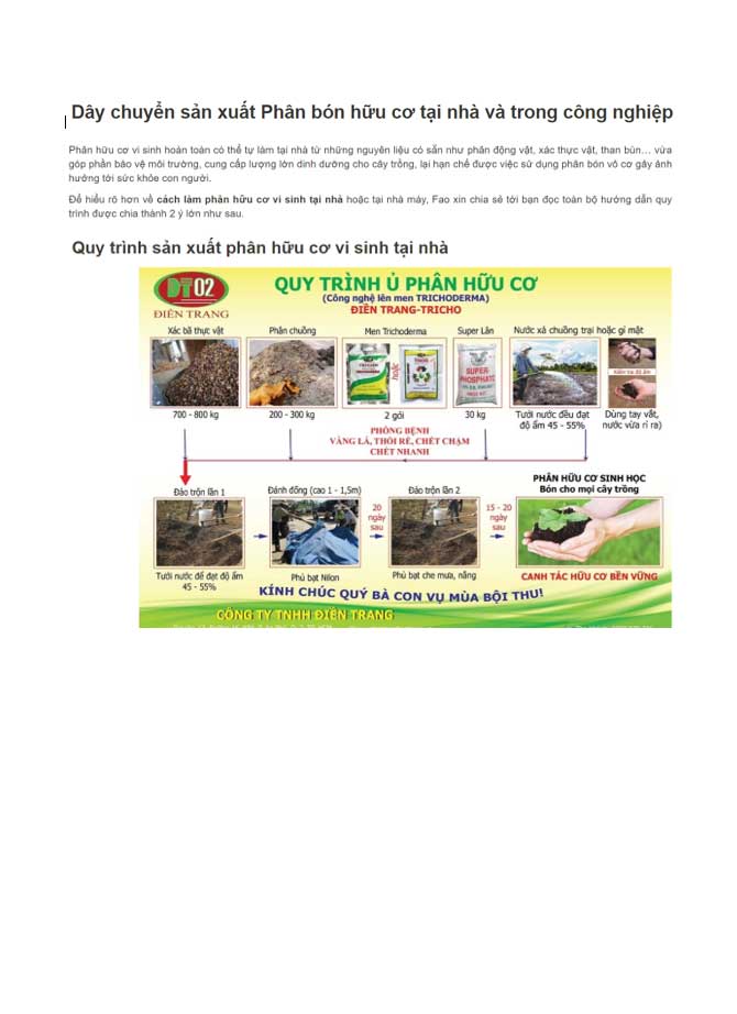 image for page Quá trình sản xuất phân bón vi sinh
