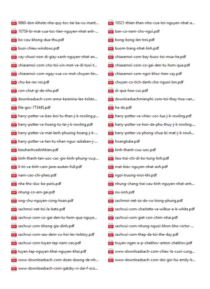 Tổng hợp sách tiểu thuyết Việt Nam và thế giới