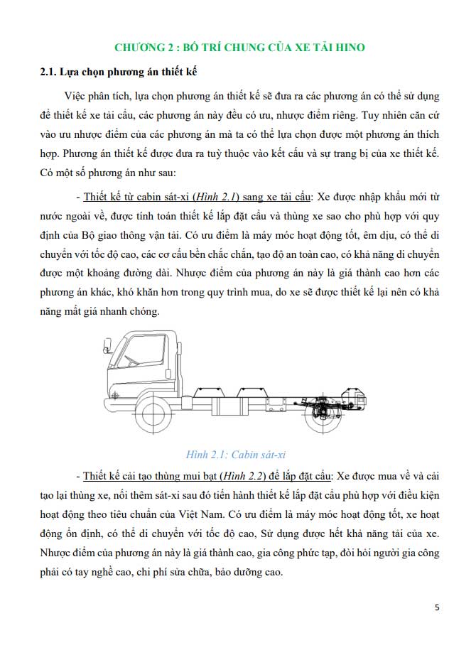 image for page Thiết kế xe tải gắn cẩu dựa trên xe cơ sở HINO