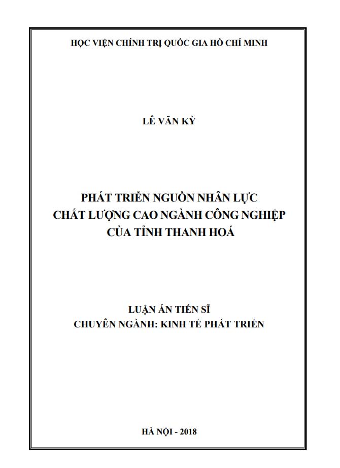 Phát triển nguồn nhân lực chất lượng cao ngành công nghiệp của tỉnh Thanh Hoá