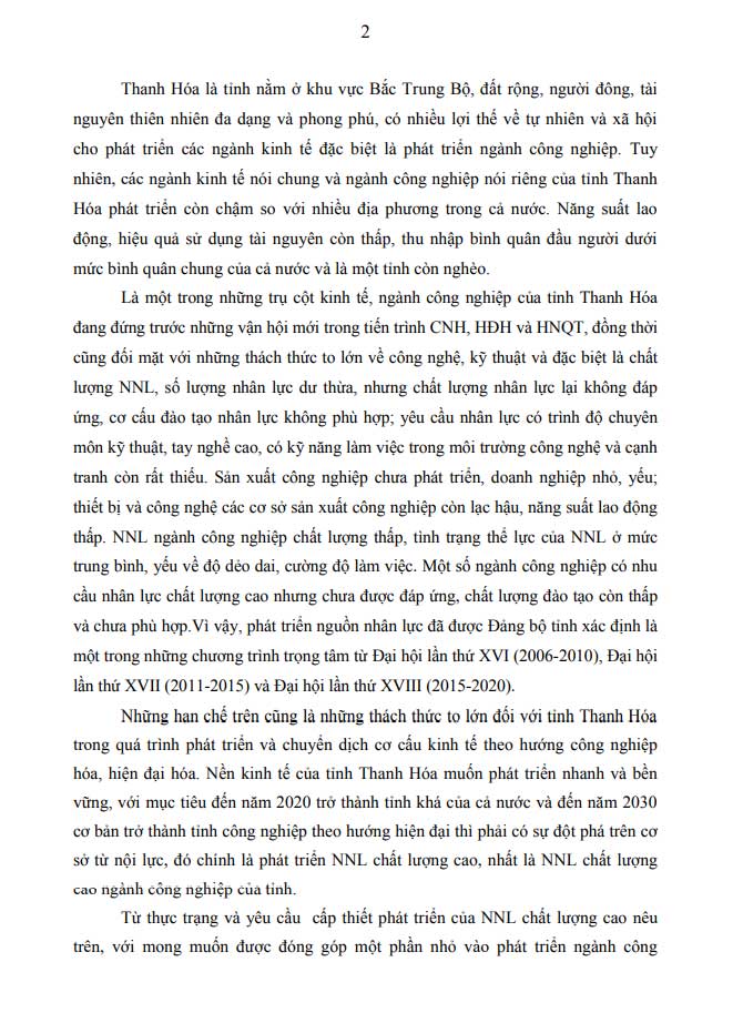 image for page Phát triển nguồn nhân lực chất lượng cao ngành công nghiệp của tỉnh Thanh Hoá